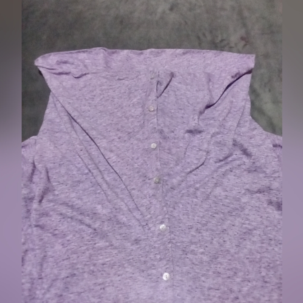 DASH by Kardashian Lavender Marled Drape Front Cardigan - Picture 7 of 8